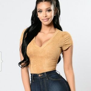 Fashion Nova BodySuit V Neck Top